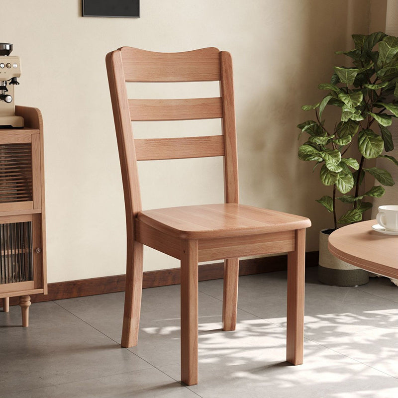 Modern Minimalist Rectangular Rubberwood Dining Chair Backrest Armless For Dining Room