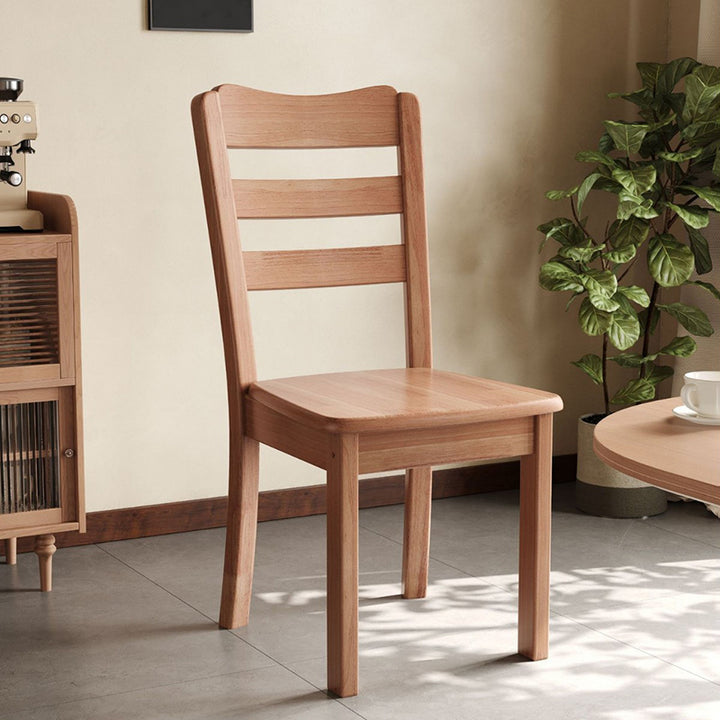 Modern Minimalist Rectangular Rubberwood Dining Chair Backrest Armless For Dining Room