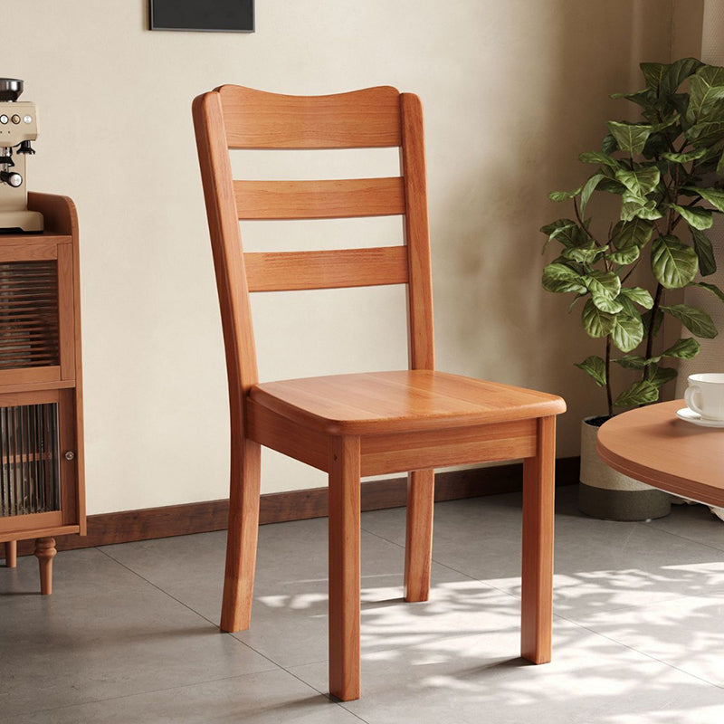 Modern Minimalist Rectangular Solid Wood Dining Chair Backrest Armless For Dining Room