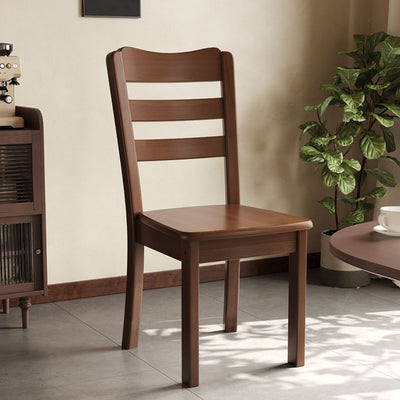 Modern Minimalist Rectangular Solid Wood Dining Chair Backrest Armless For Dining Room