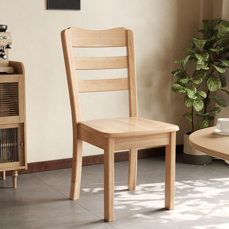 Modern Minimalist Rectangular Rubberwood Dining Chair Backrest Armless For Dining Room
