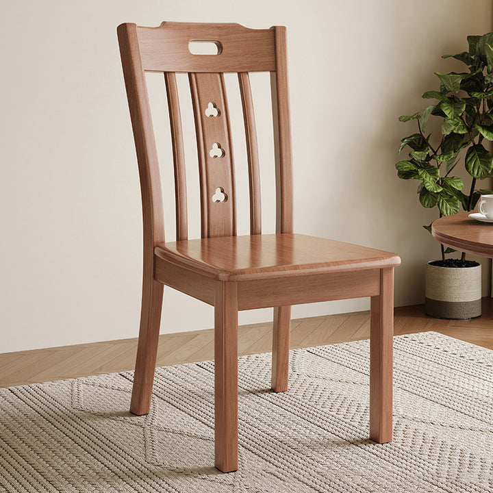 Modern Minimalist Rectangular Rubberwood Dining Chair Backrest Armless For Dining Room