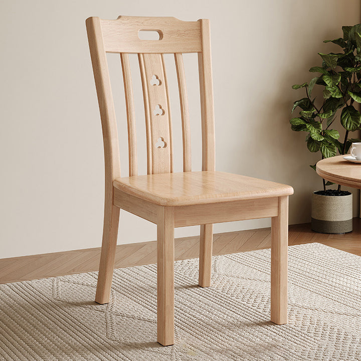 Modern Minimalist Rectangular Rubberwood Dining Chair Backrest Armless For Dining Room