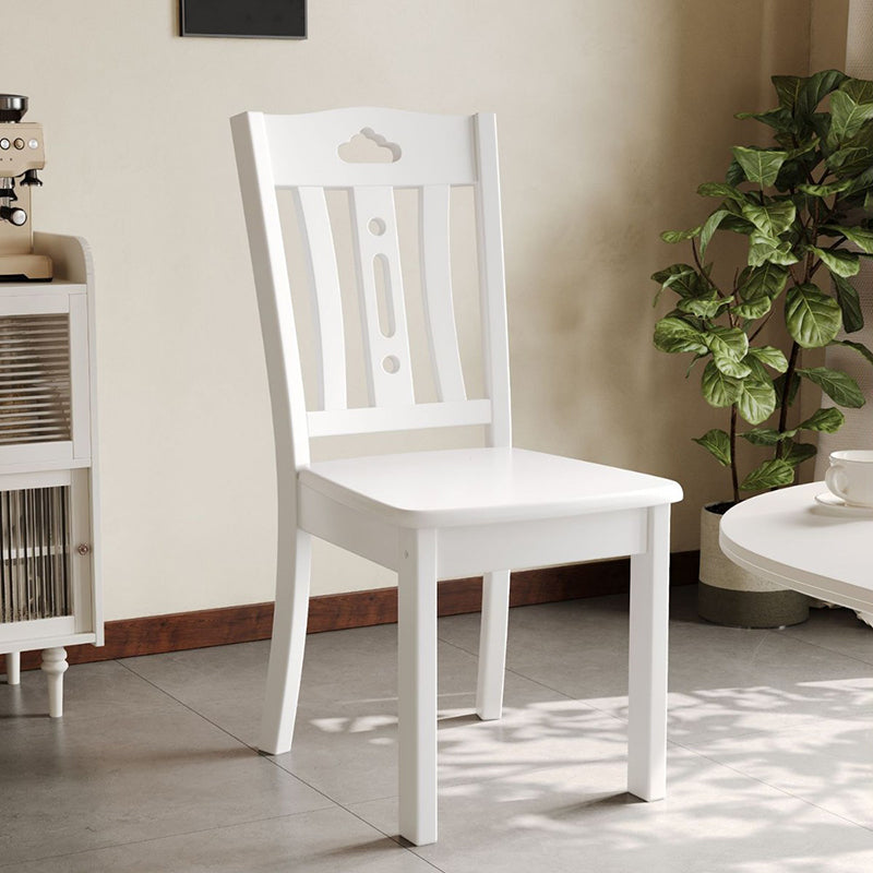 Modern Minimalist Rectangular Rubberwood Dining Chair Backrest Armless For Dining Room