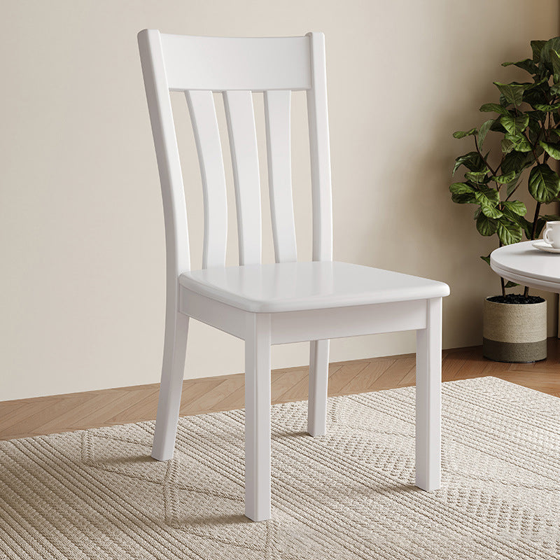 Modern Minimalist Rectangular Rubberwood Dining Chair Backrest Armless For Dining Room