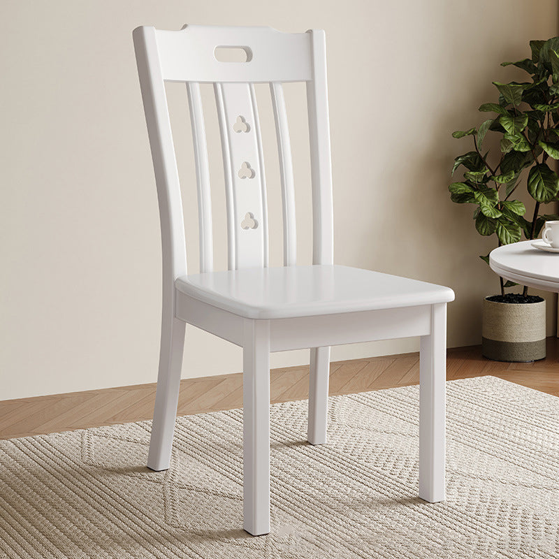 Modern Minimalist Rectangular Solid Wood Dining Chair Backrest Armless For Dining Room