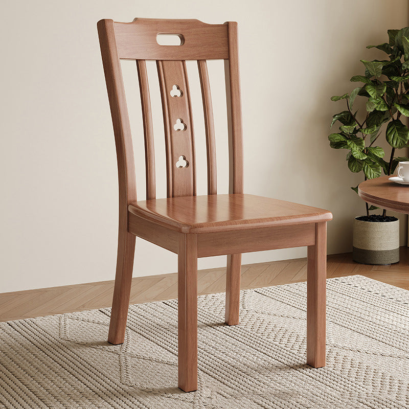 Modern Minimalist Rectangular Rubberwood Dining Chair Backrest Armless For Dining Room