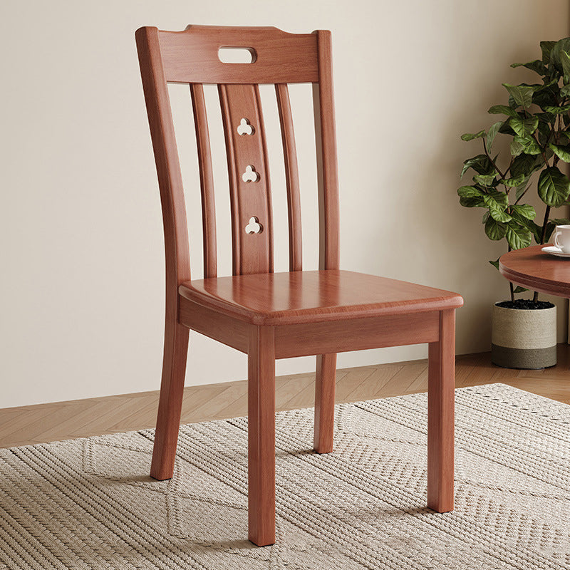 Modern Minimalist Rectangular Rubberwood Dining Chair Backrest Armless For Dining Room