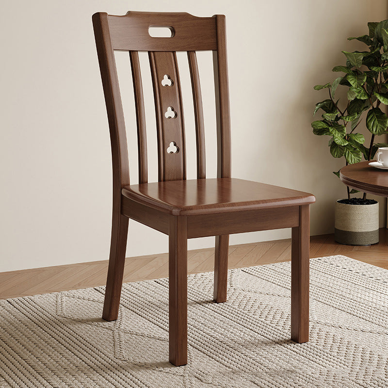 Modern Minimalist Rectangular Rubberwood Dining Chair Backrest Armless For Dining Room