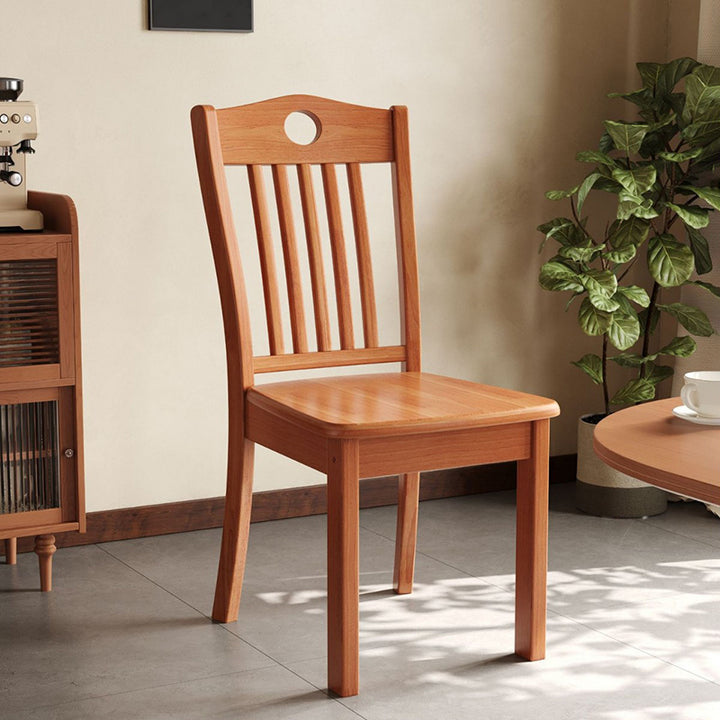Modern Minimalist Rectangular Rubberwood Dining Chair Backrest Armless For Dining Room