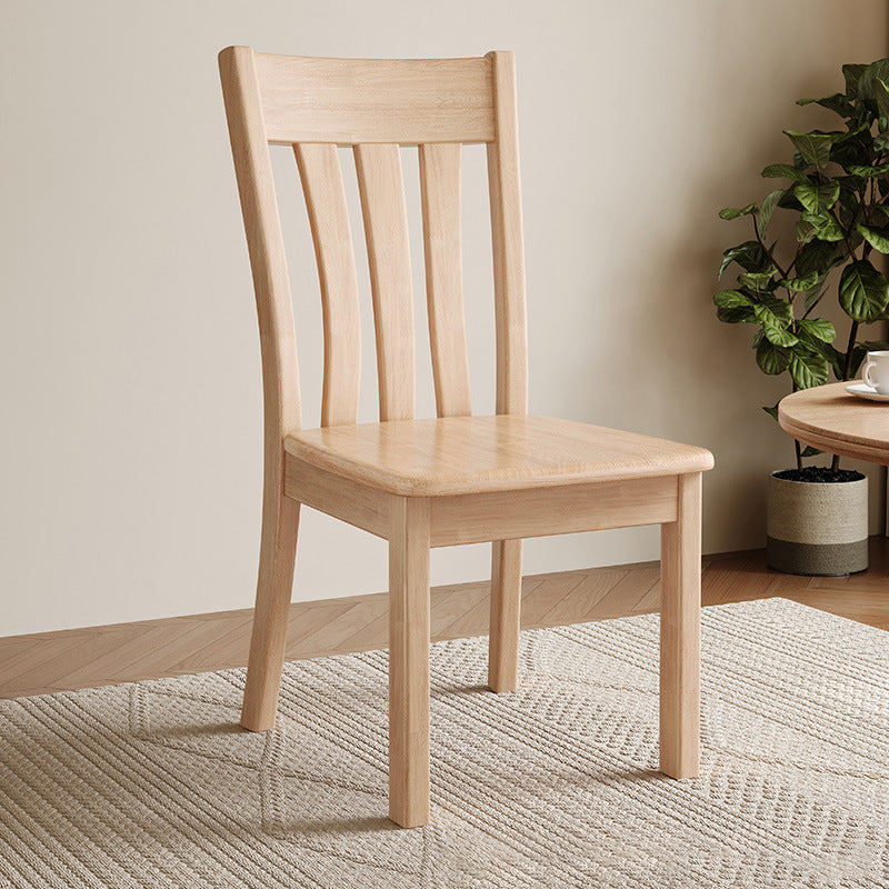 Modern Minimalist Rectangular Rubberwood Dining Chair Backrest Armless For Dining Room