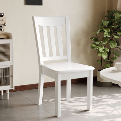 Modern Minimalist Rectangular Solid Wood Dining Chair Backrest Armless For Dining Room