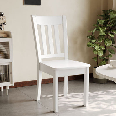 Modern Minimalist Rectangular Solid Wood Dining Chair Backrest Armless For Dining Room