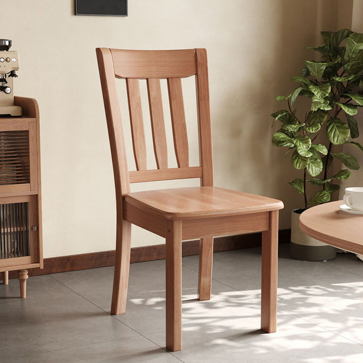 Modern Minimalist Rectangular Rubberwood Dining Chair Backrest Armless For Dining Room
