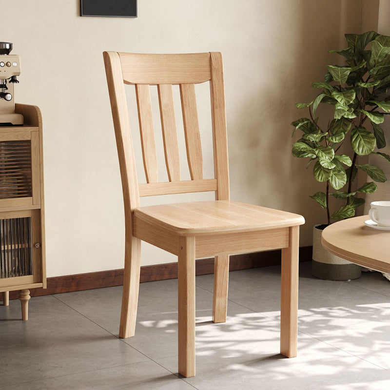 Modern Minimalist Rectangular Rubberwood Dining Chair Backrest Armless For Dining Room