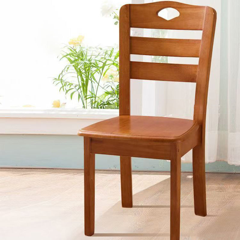 Modern Minimalist Rectangular Solid Wood Dining Chair Backrest Armless For Dining Room