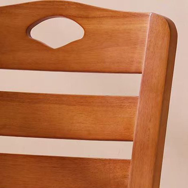 Modern Minimalist Rectangular Solid Wood Dining Chair Backrest Armless For Dining Room