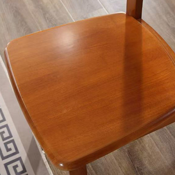 Modern Minimalist Rectangular Rubberwood Dining Chair Backrest Armless For Dining Room