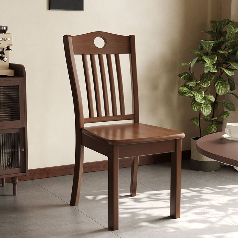 Modern Minimalist Rectangular Rubberwood Dining Chair Backrest Armless For Dining Room