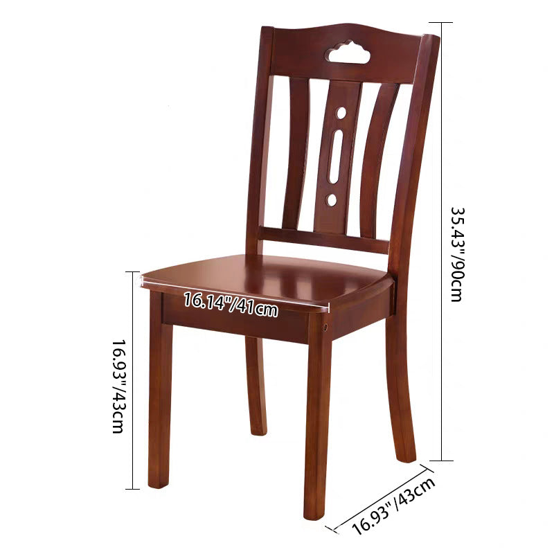 Modern Minimalist Rectangular Solid Wood Dining Chair Backrest Armless For Dining Room