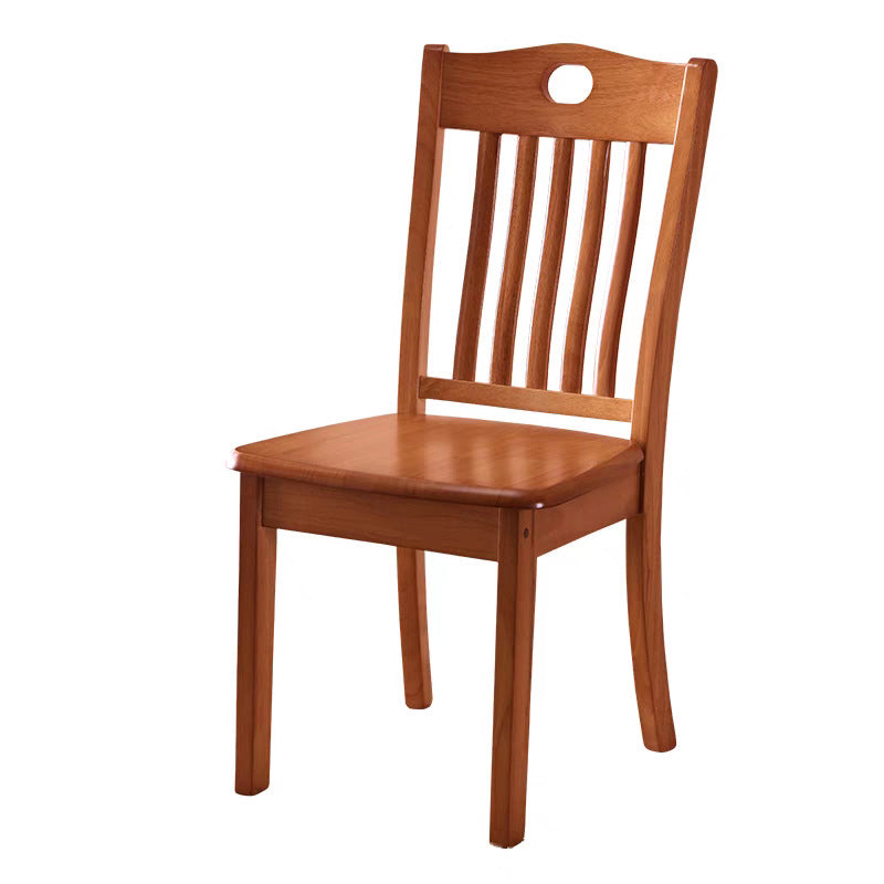 Modern Minimalist Rectangular Rubberwood Dining Chair Backrest Armless For Dining Room