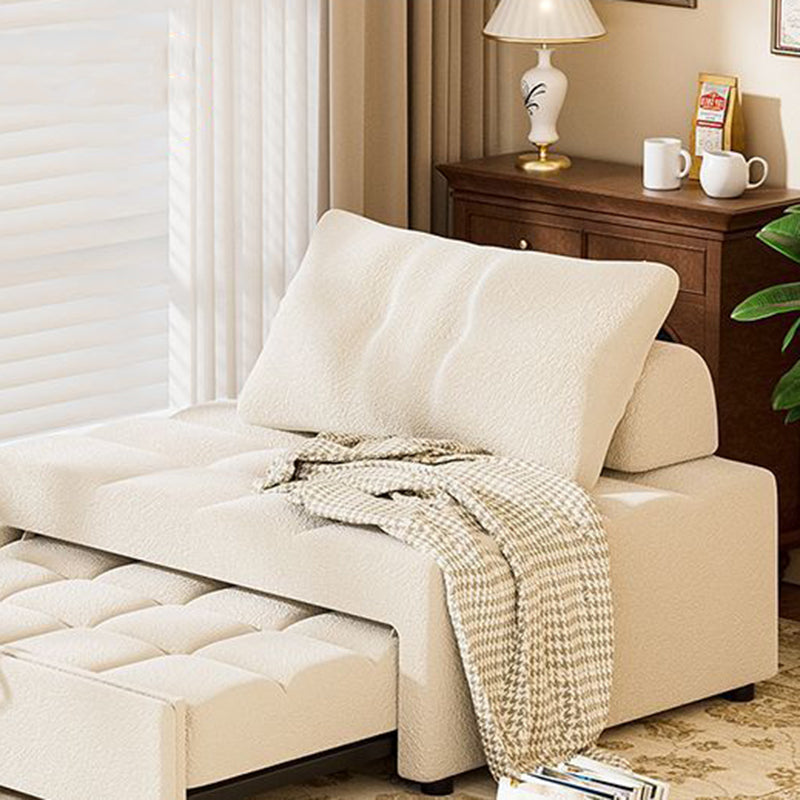 Modern Minimalist Rectangular Sherpa Fabric Plywood Carbon Steel Accent Chair Backrest Armless For Living Room