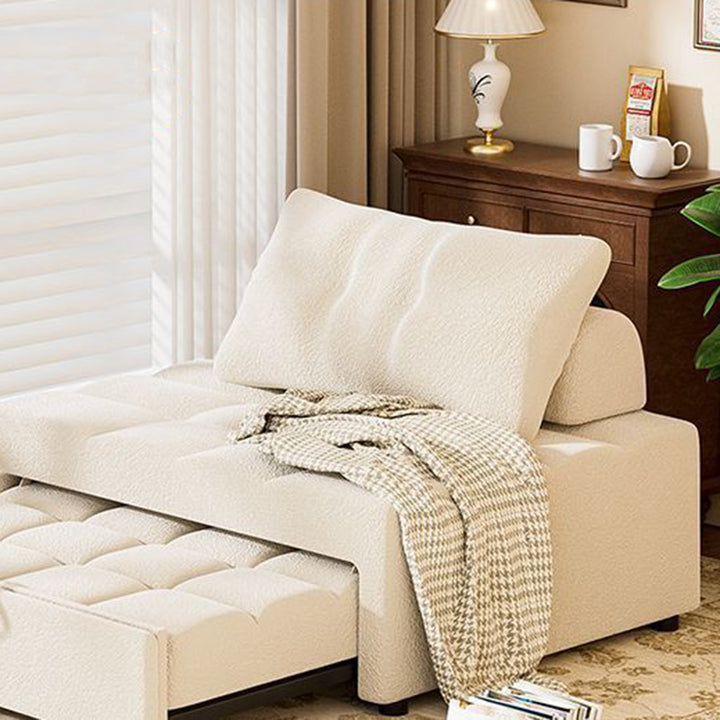 Modern Minimalist Rectangular Sherpa Fabric Plywood Carbon Steel Accent Chair Backrest Armless For Living Room