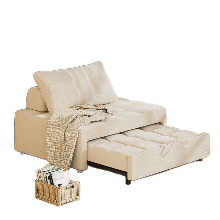 Modern Minimalist Rectangular Sherpa Fabric Plywood Carbon Steel Accent Chair Backrest Armless For Living Room