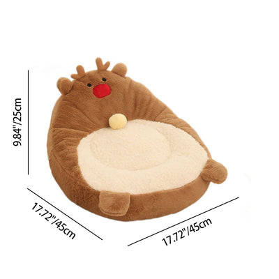 Contemporary Creative Christmas Reindeer-Shaped Cashmere Pet Accent Chair Backrest Armless For Living Room