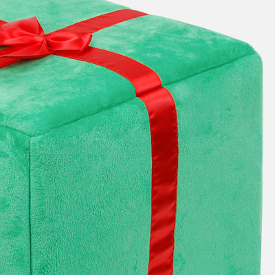 Contemporary Creative Christmas Tree Gift Box Design Crystal Velvet Pet Accent Chair Backrest Armless For Living Room