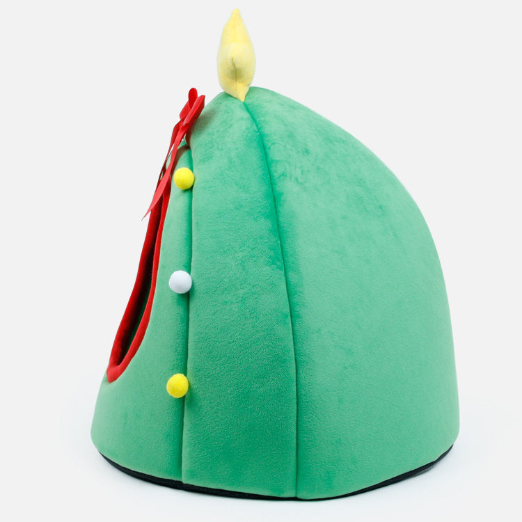 Conception contemporaine créative de boîte cadeau pour sapin de Noël, cristal, velours, fauteuil d’appoint pour animal de compagnie, dossier, sans accoudoirs, pour salon 