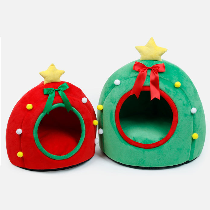 Conception contemporaine créative de boîte cadeau pour sapin de Noël, cristal, velours, fauteuil d’appoint pour animal de compagnie, dossier, sans accoudoirs, pour salon 