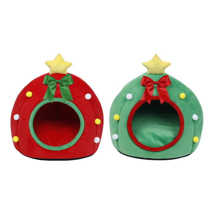 Conception contemporaine créative de boîte cadeau pour sapin de Noël, cristal, velours, fauteuil d’appoint pour animal de compagnie, dossier, sans accoudoirs, pour salon 