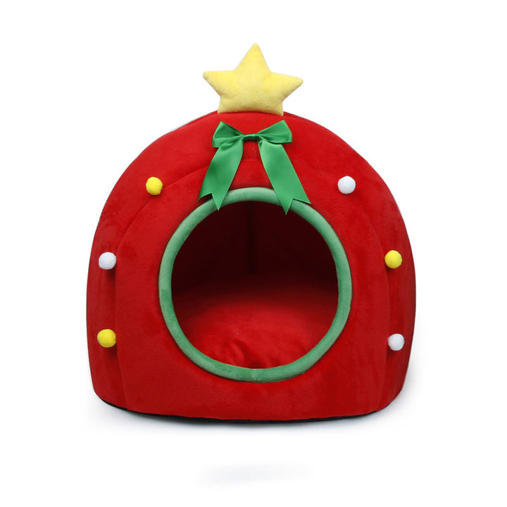 Conception contemporaine créative de boîte cadeau pour sapin de Noël, cristal, velours, fauteuil d’appoint pour animal de compagnie, dossier, sans accoudoirs, pour salon 