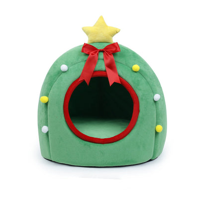 Contemporary Creative Christmas Tree Gift Box Design Crystal Velvet Pet Accent Chair Backrest Armless For Living Room