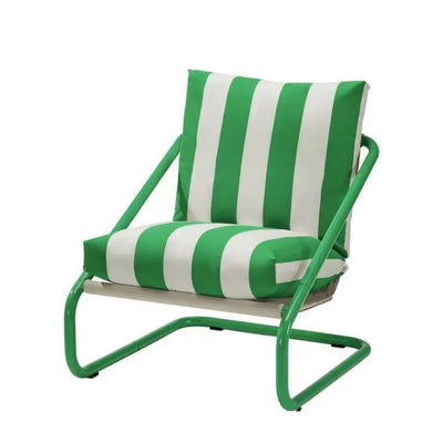Modern Minimalist Rectangular Canvas Cotton Iron Accent Chair Backrest Armless For Living Room