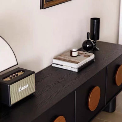 Modern Minimalist Rectangular Solid Wood TV Stand 2-Drawer For Living Room