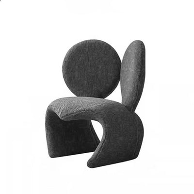 Contemporary Creative Curved Round Lambskin Iron Vanity Stool Backrest Armless For Bedroom