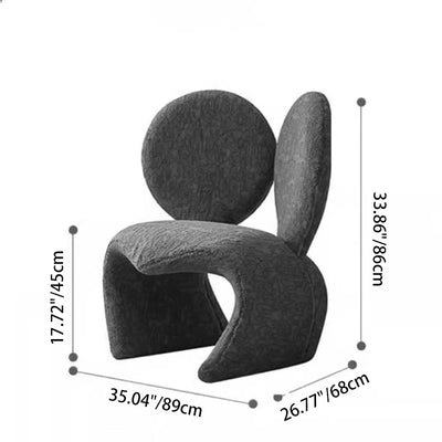 Contemporary Creative Curved Round Lambskin Iron Vanity Stool Backrest Armless For Bedroom