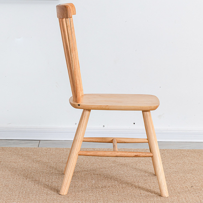 Modern Minimalist Rectangular Solid Wood Dining Chair Backrest Armless For Dining Room
