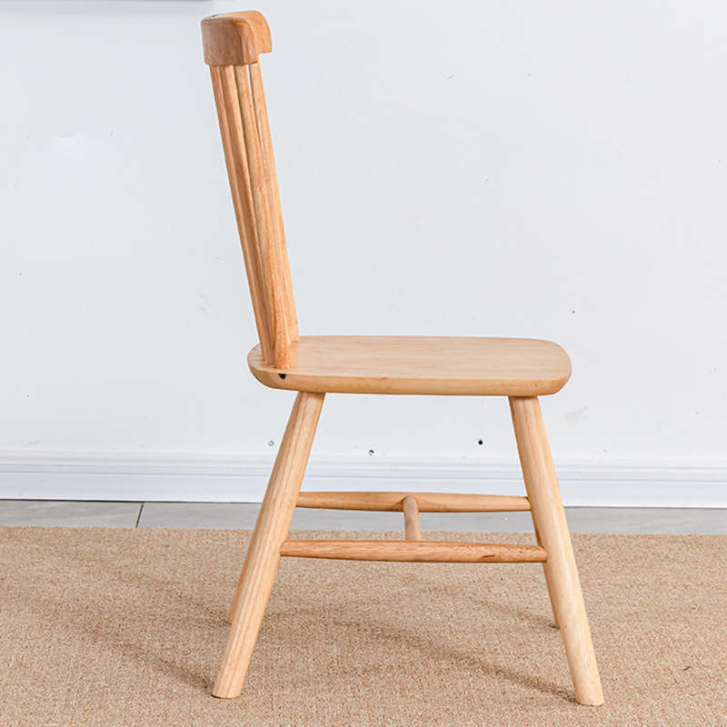 Modern Minimalist Rectangular Solid Wood Dining Chair Backrest Armless For Dining Room