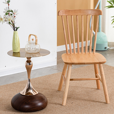 Modern Minimalist Rectangular Solid Wood Dining Chair Backrest Armless For Dining Room