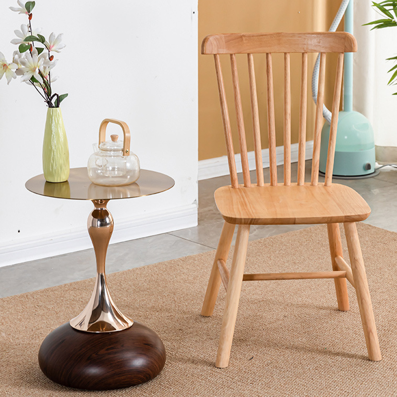 Modern Minimalist Rectangular Solid Wood Dining Chair Backrest Armless For Dining Room