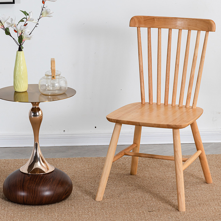 Moderner minimalistischer rechteckiger Massivholz-Esszimmerstuhl Rückenlehne ohne Armlehnen für Esszimmer 