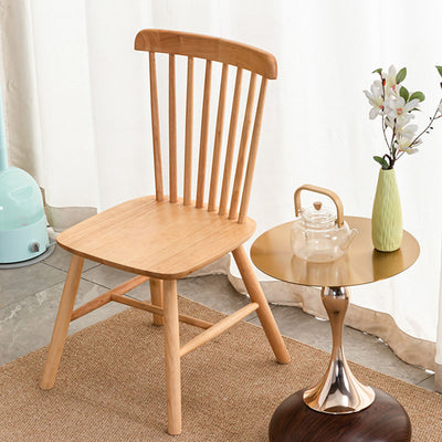 Modern Minimalist Rectangular Solid Wood Dining Chair Backrest Armless For Dining Room