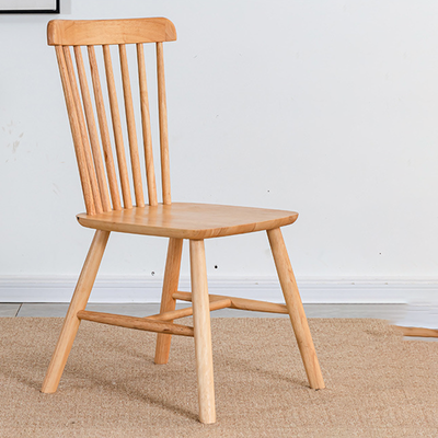 Modern Minimalist Rectangular Solid Wood Dining Chair Backrest Armless For Dining Room