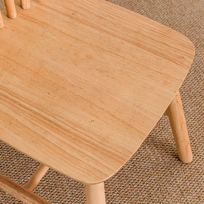 Modern Minimalist Rectangular Solid Wood Dining Chair Backrest Armless For Dining Room