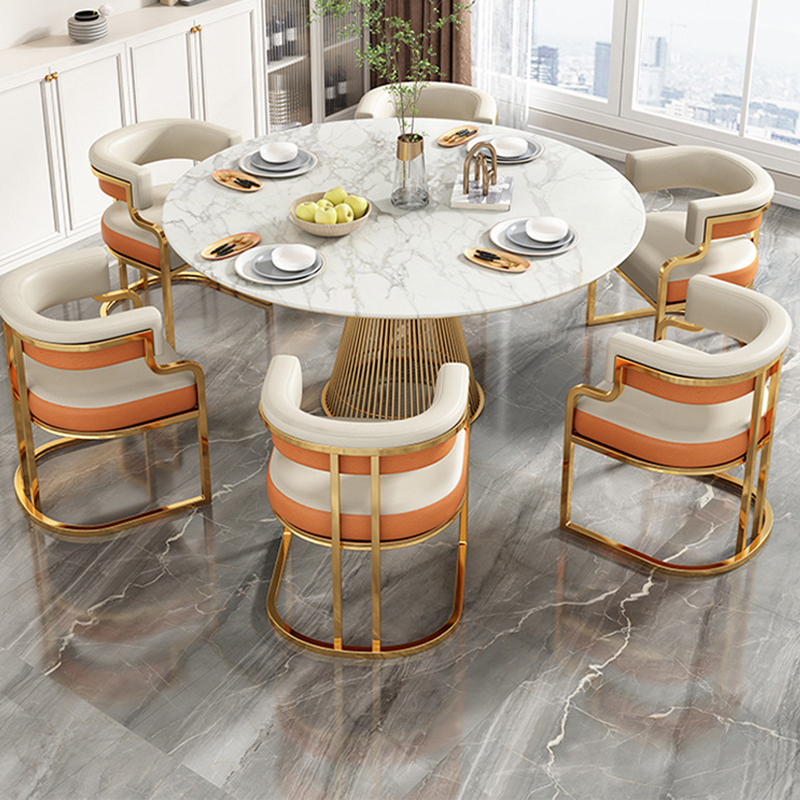 Modern Minimalist Curved Cat Claw Leather Steel Dining Chair Backrest Armless For Dining Room