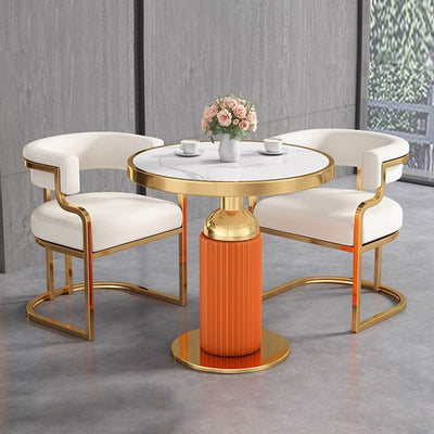 Modern Minimalist Curved Cat Claw Leather Steel Dining Chair Backrest Armless For Dining Room