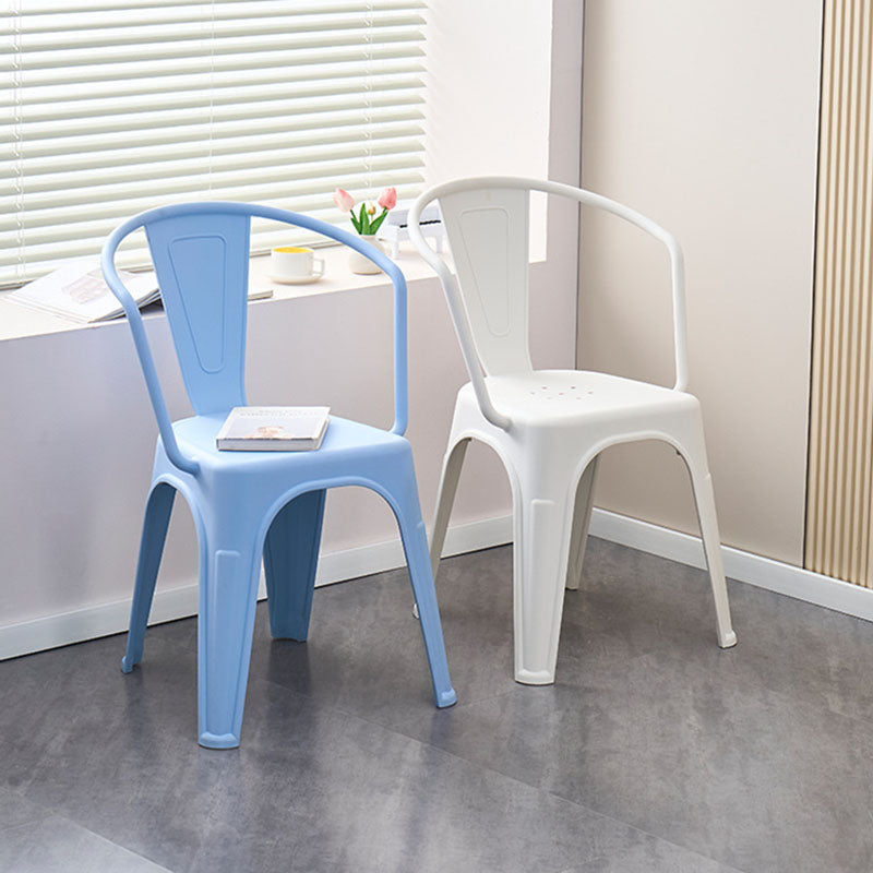 Modern Minimalist Curved Rectangular PP Dining Chair Backrest Armless For Dining Room